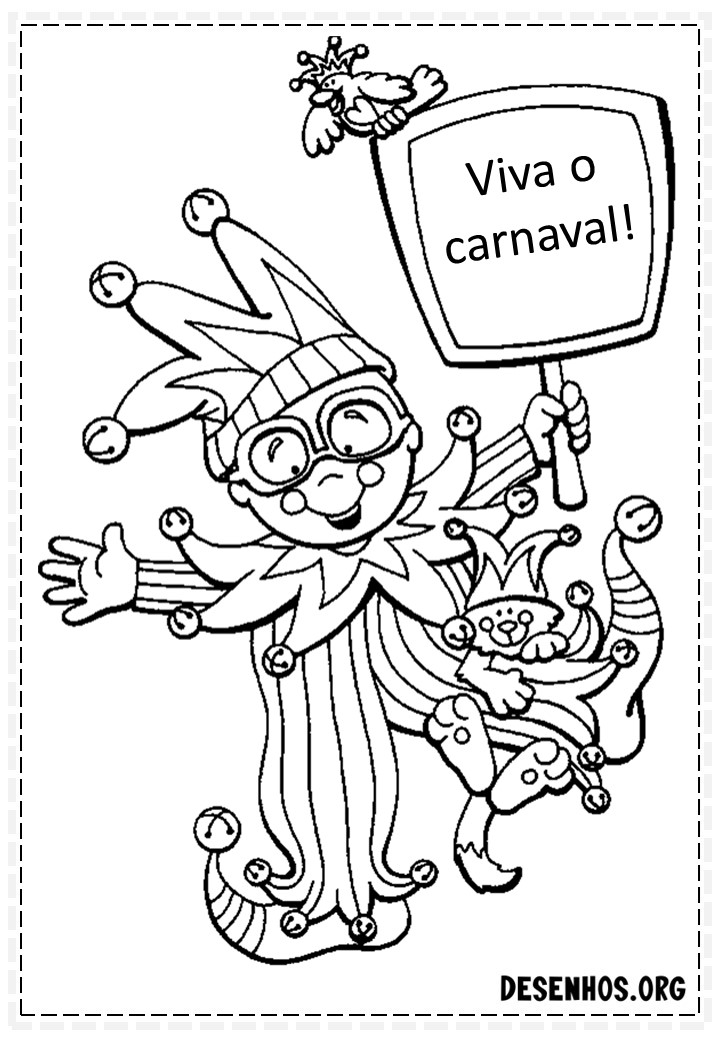 45 desenhos de carnaval para colorir