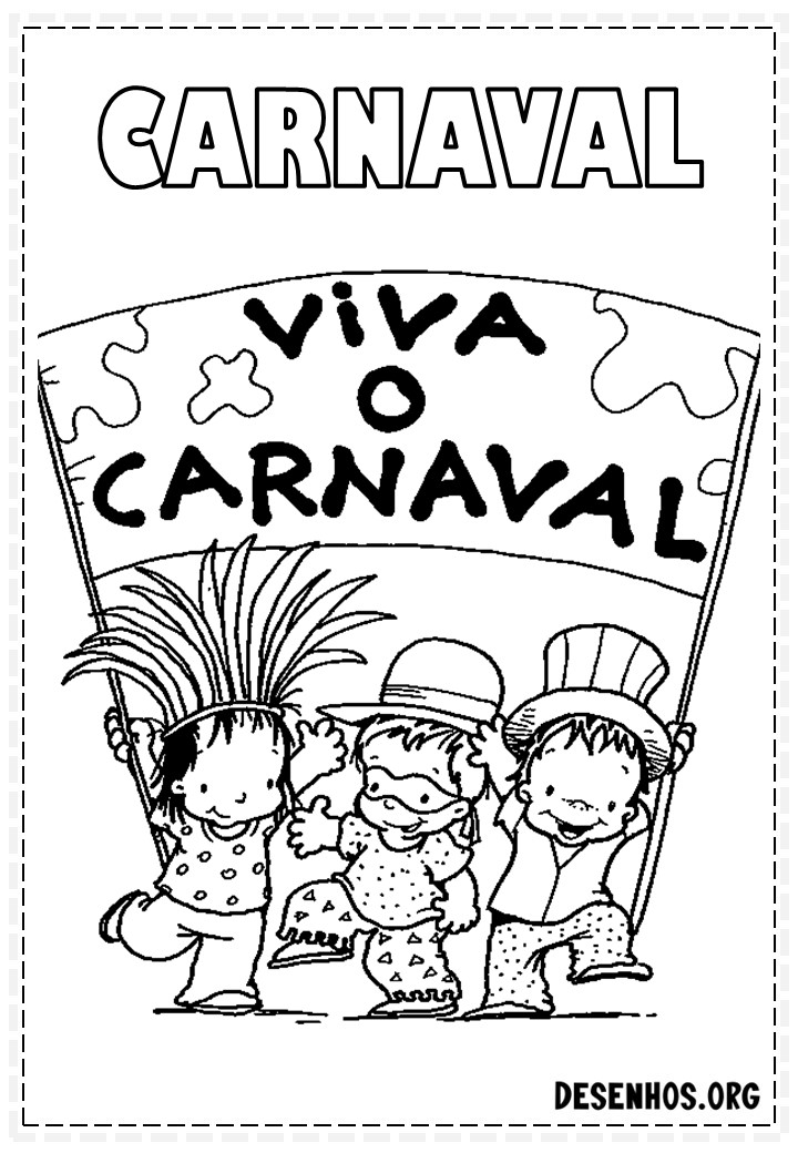 45 desenhos de carnaval para colorir
