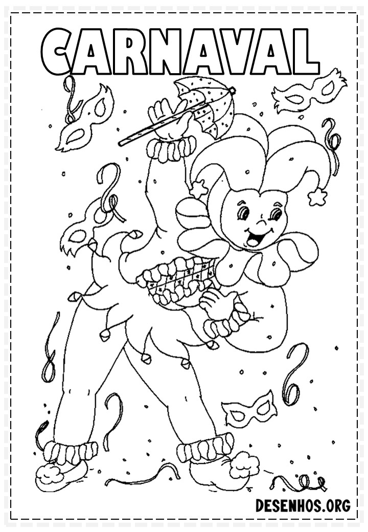 45 desenhos de carnaval para colorir