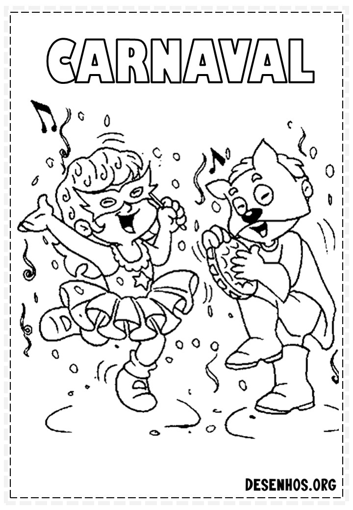 45 desenhos de carnaval para colorir