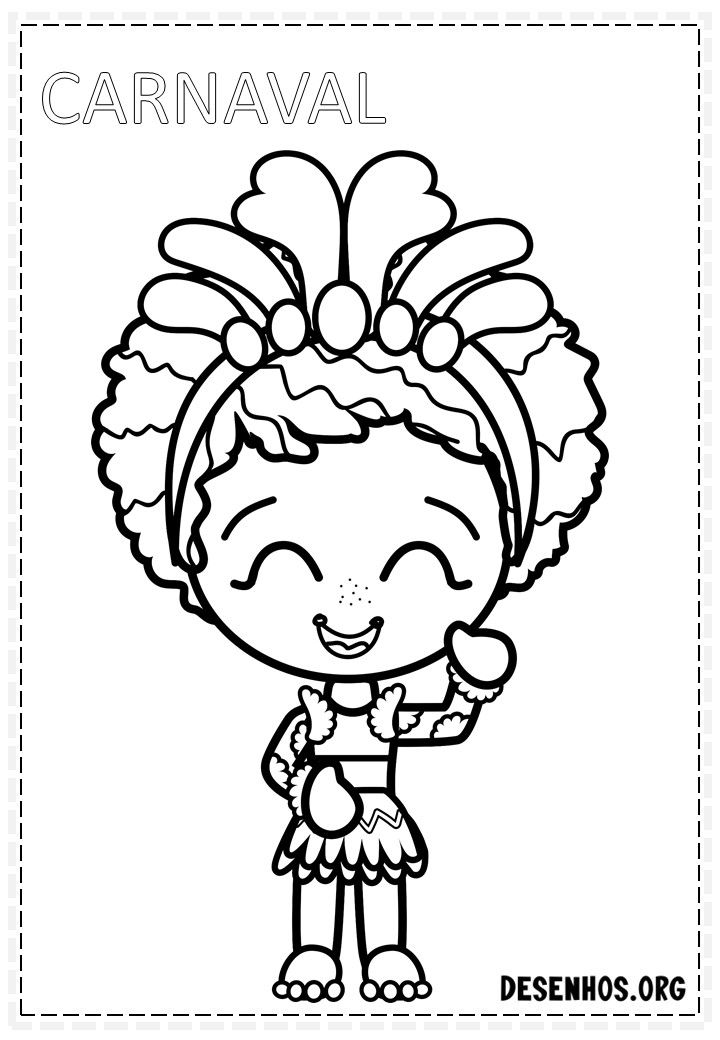 45 desenhos de carnaval para colorir