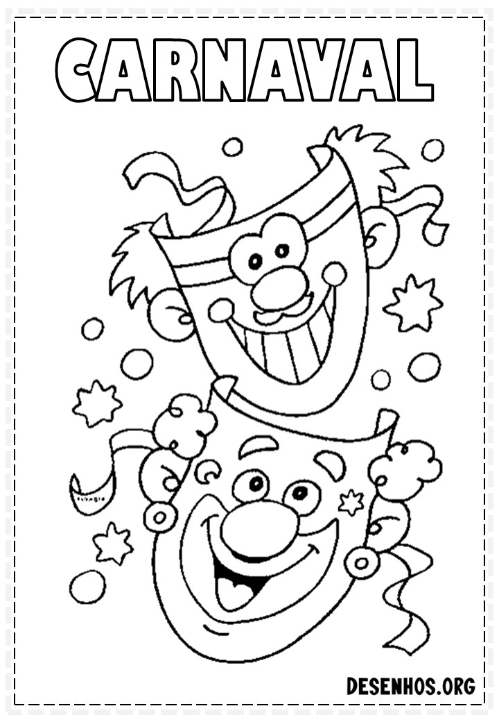 45 desenhos de carnaval para colorir