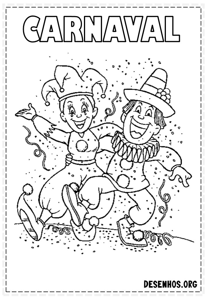 45 desenhos de carnaval para colorir