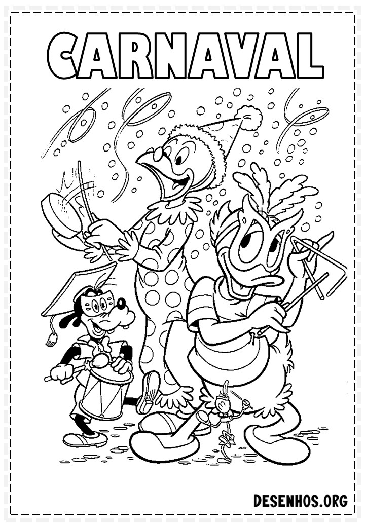 45 desenhos de carnaval para colorir