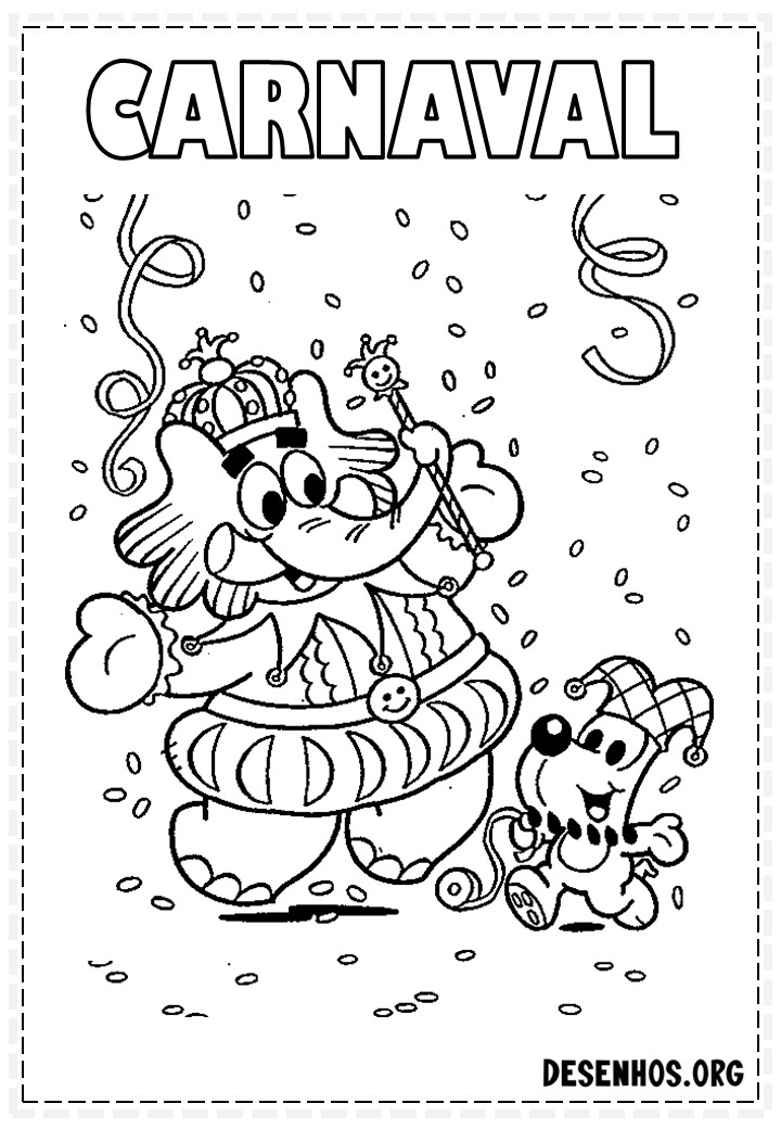 45 desenhos de carnaval para colorir