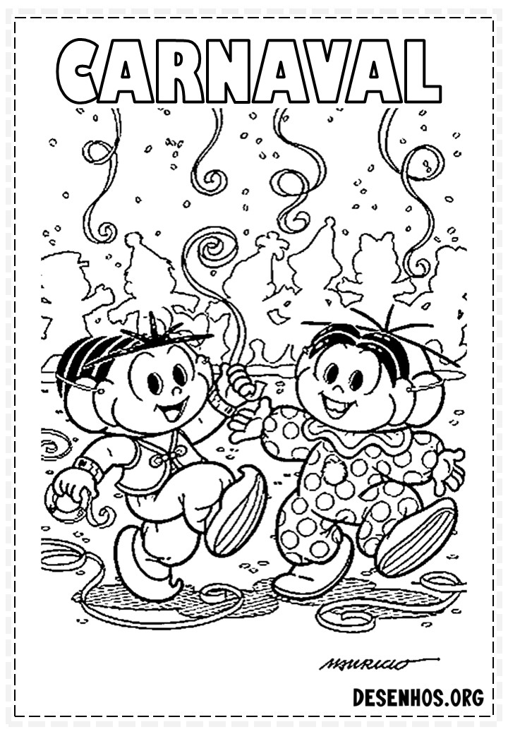 45 desenhos de carnaval para colorir