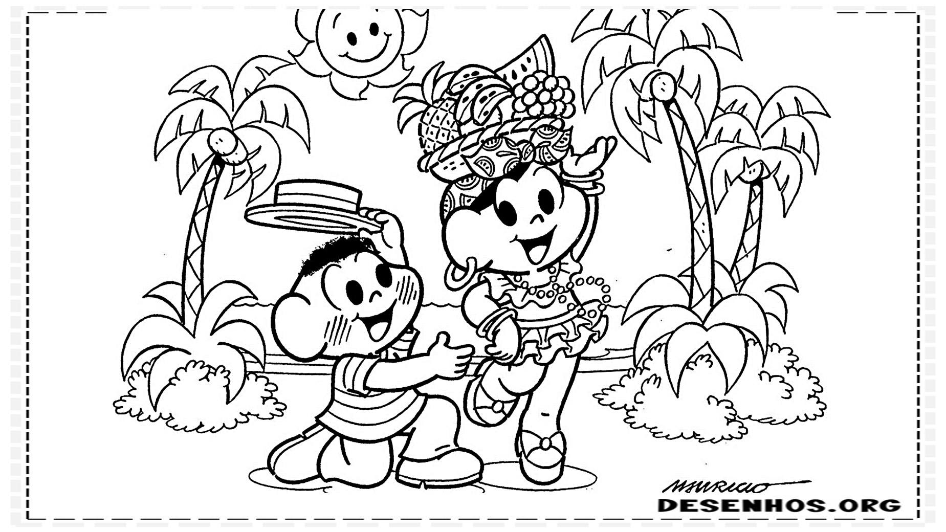 45 desenhos de carnaval para colorir