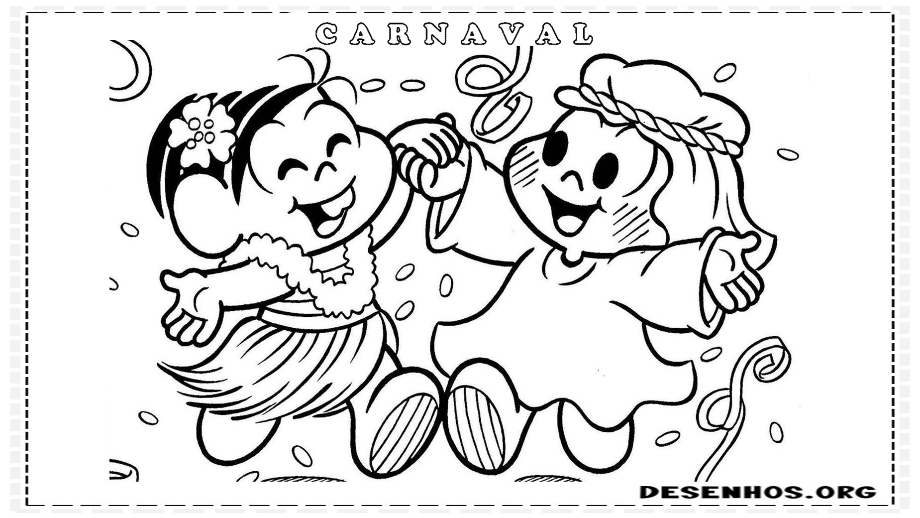 45 desenhos de carnaval para colorir