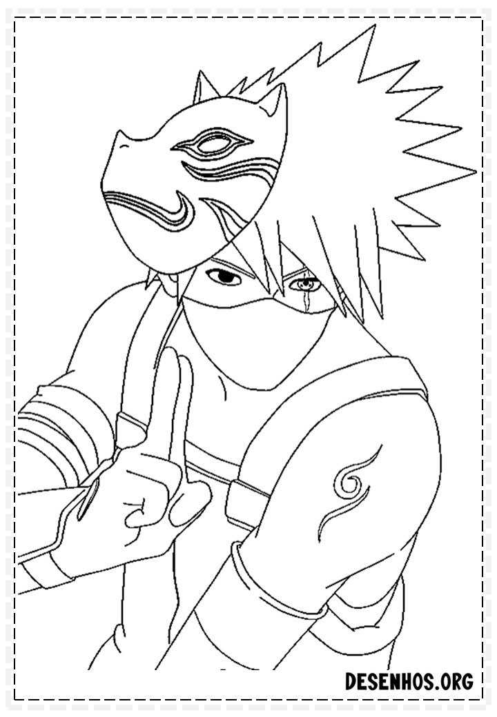 Desenhos para colorir do Naruto - Kakashi - Escola Educação