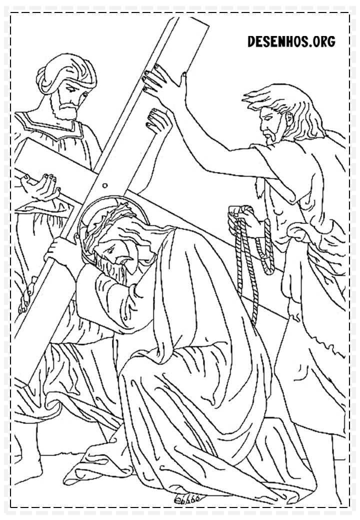 Desenhos da crucificação e ressurreição de cristo para colorir 10