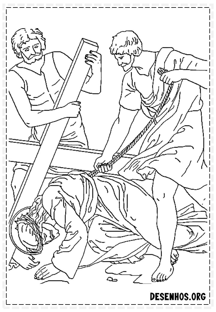 Desenhos da crucificação e ressurreição de cristo para colorir 11
