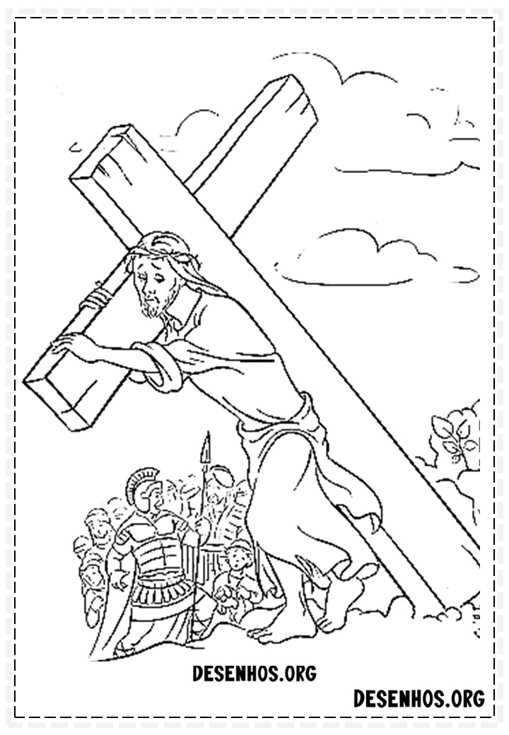 Desenhos da crucificação e ressurreição de cristo para colorir 14