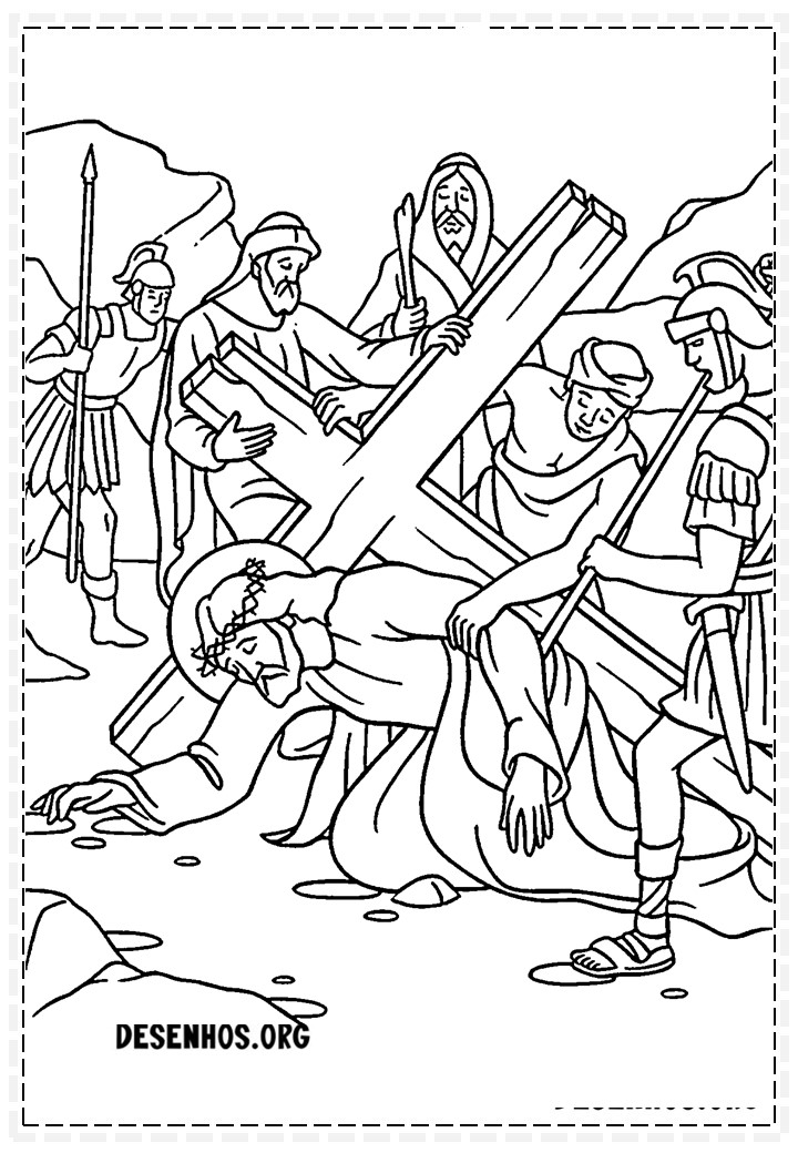 Desenhos da crucificação e ressurreição de cristo para colorir 16
