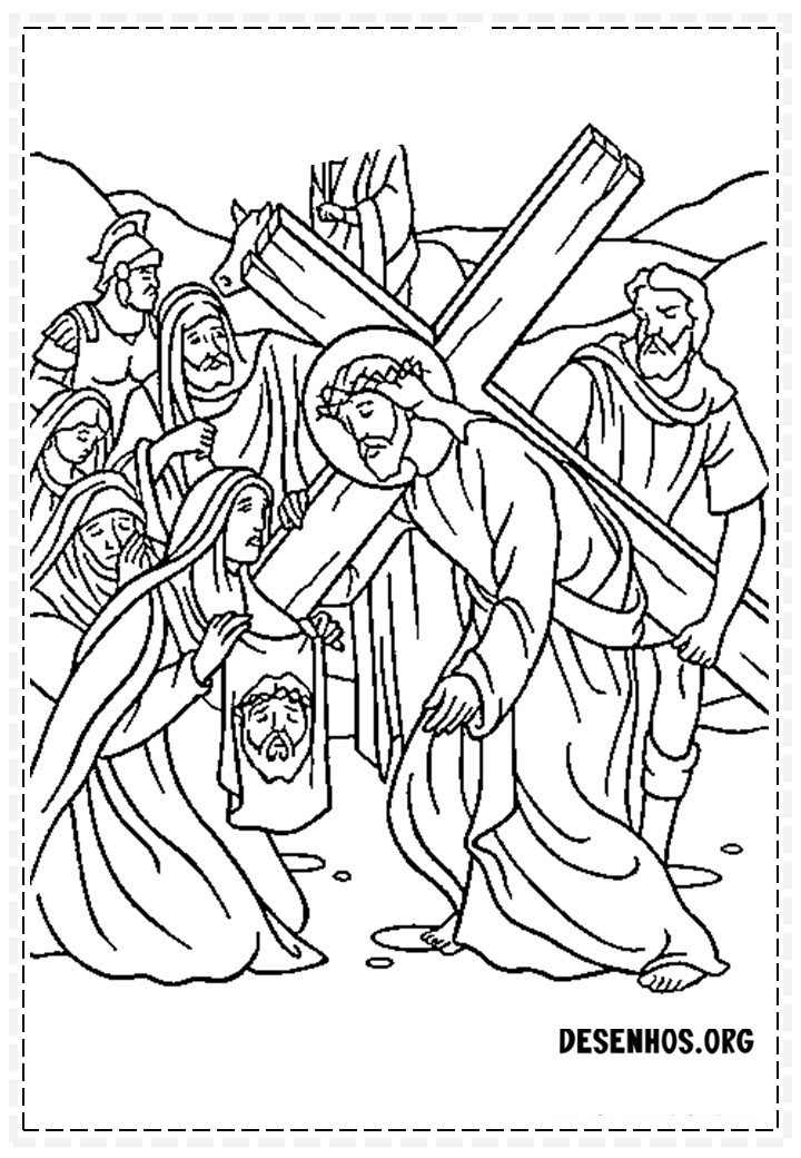 Desenhos da crucificação e ressurreição de cristo para colorir 17