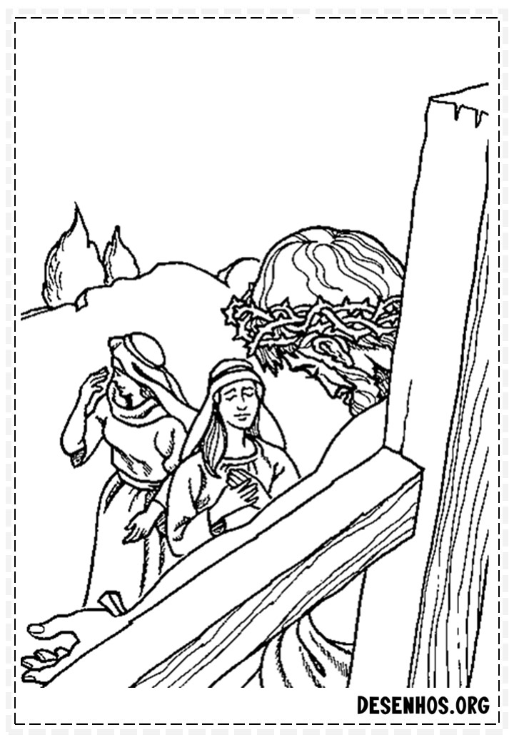 Desenhos da crucificação e ressurreição de cristo para colorir 18