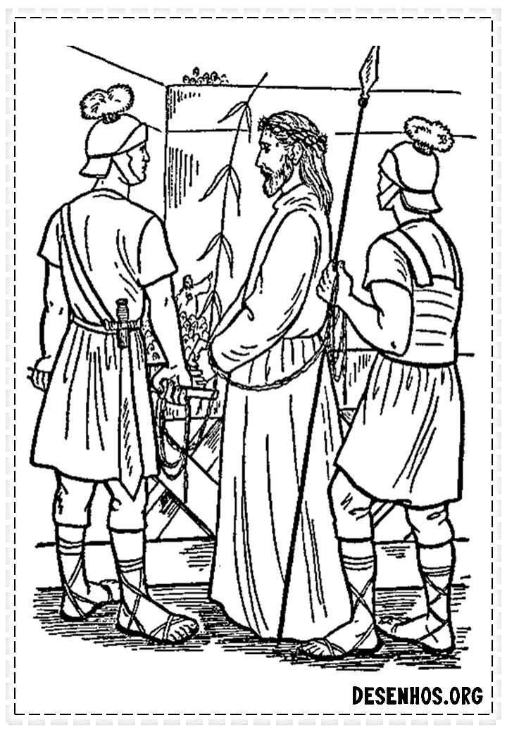Desenhos da crucificação e ressurreição de cristo para colorir 2