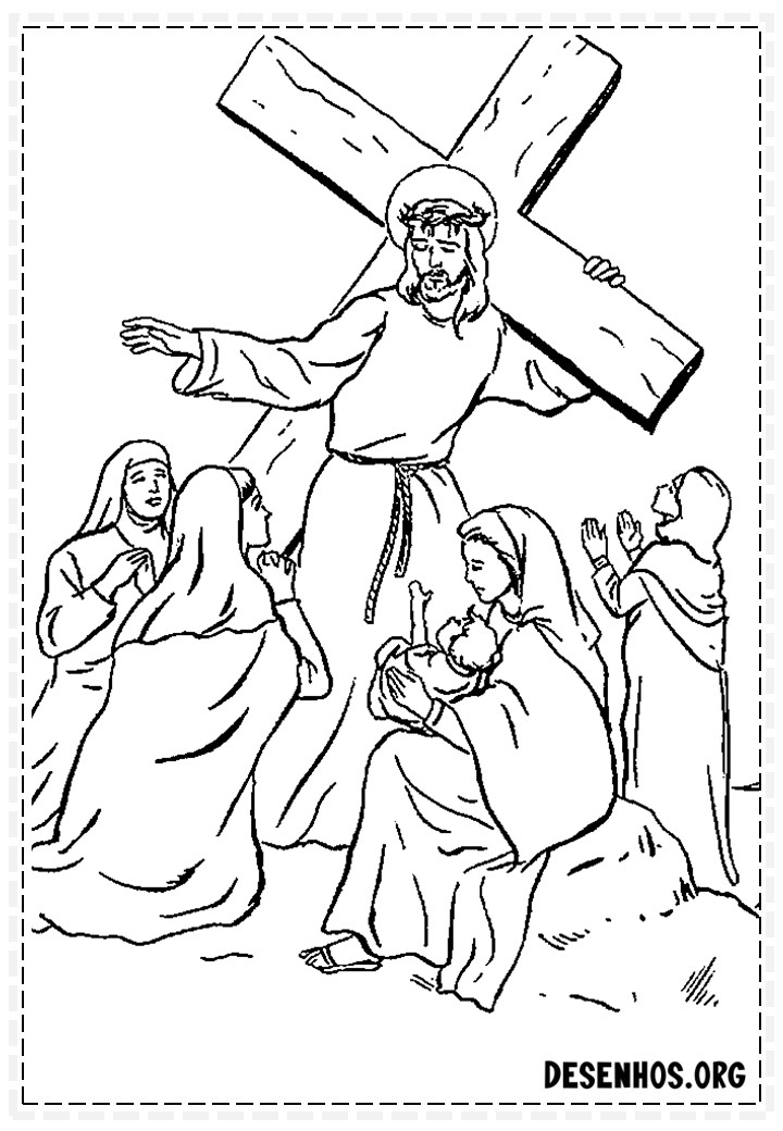 Desenhos da crucificação e ressurreição de cristo para colorir 20