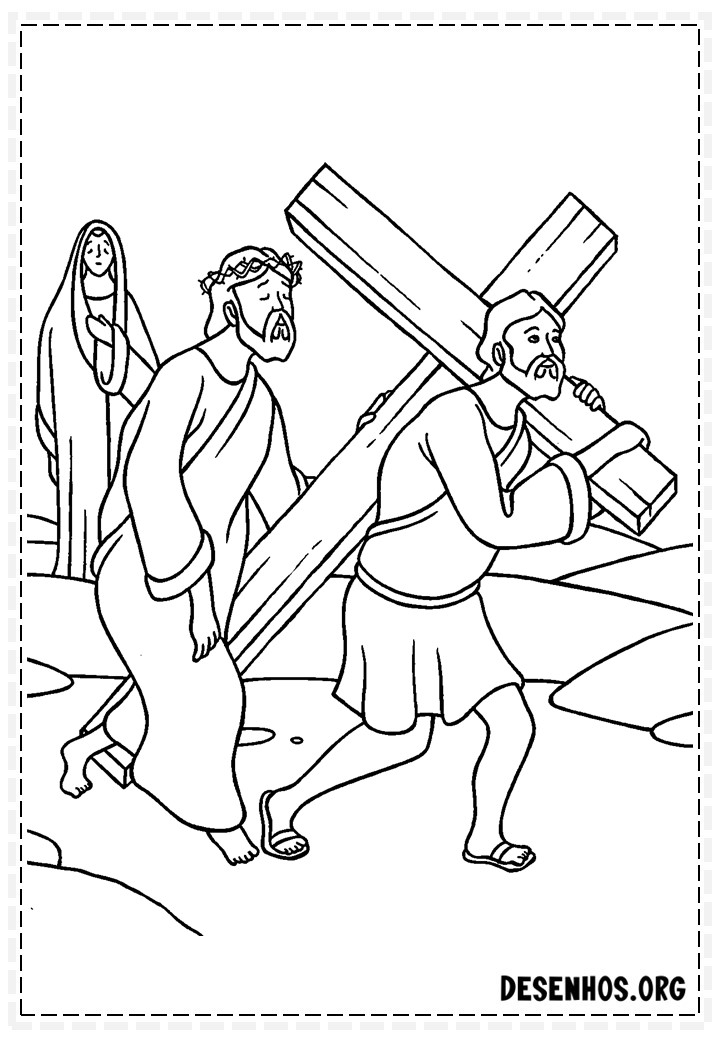 Desenhos da crucificação e ressurreição de cristo para colorir 24