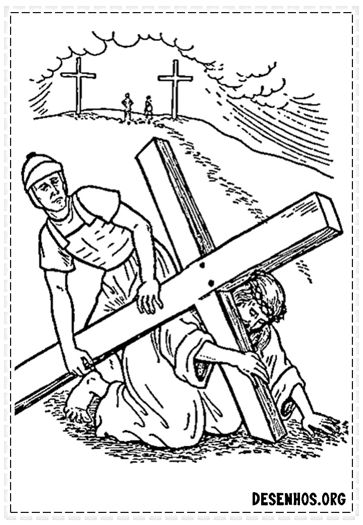 Desenhos da crucificação e ressurreição de cristo para colorir 25