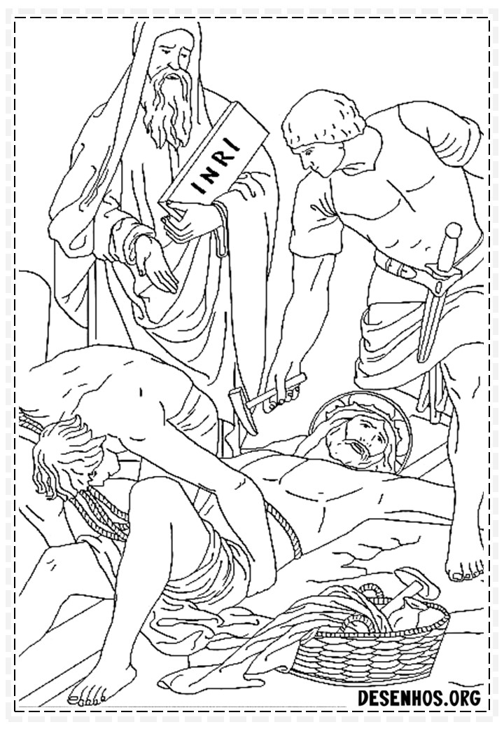 Desenhos da crucificação e ressurreição de cristo para colorir 28