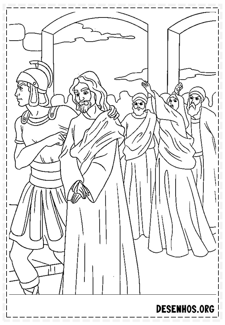 Desenhos da crucificação e ressurreição de cristo para colorir 3