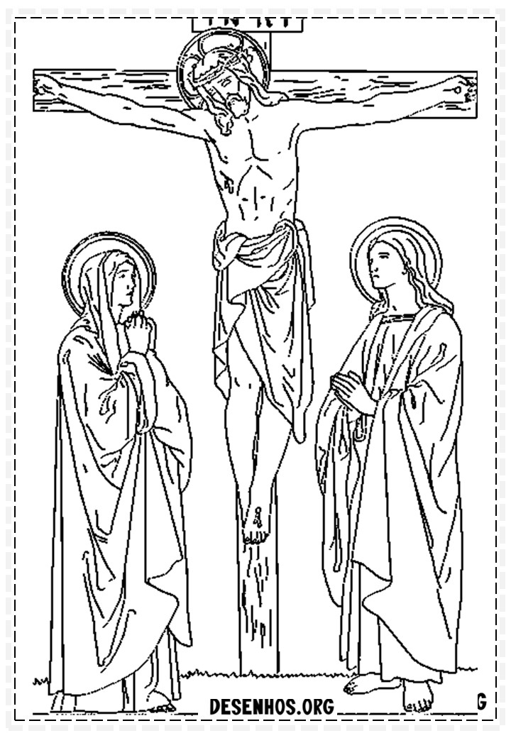 Desenhos da crucificação e ressurreição de cristo para colorir 33
