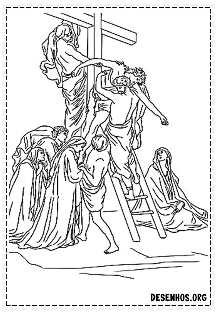 Desenhos da crucificação e ressurreição de cristo para colorir 34