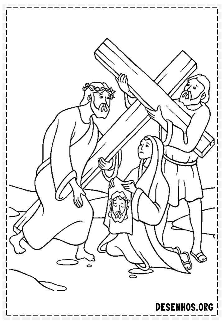 Desenhos da crucificação e ressurreição de cristo para colorir 4