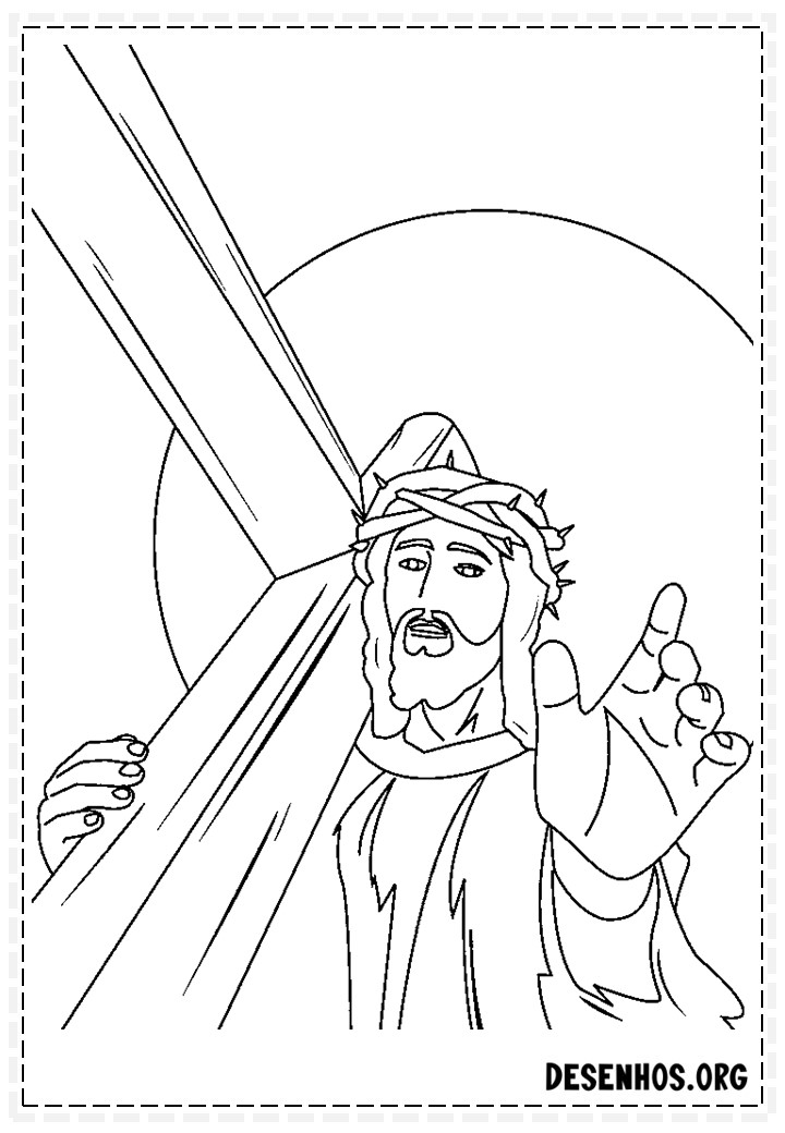 Desenhos da crucificação e ressurreição de cristo para colorir 5