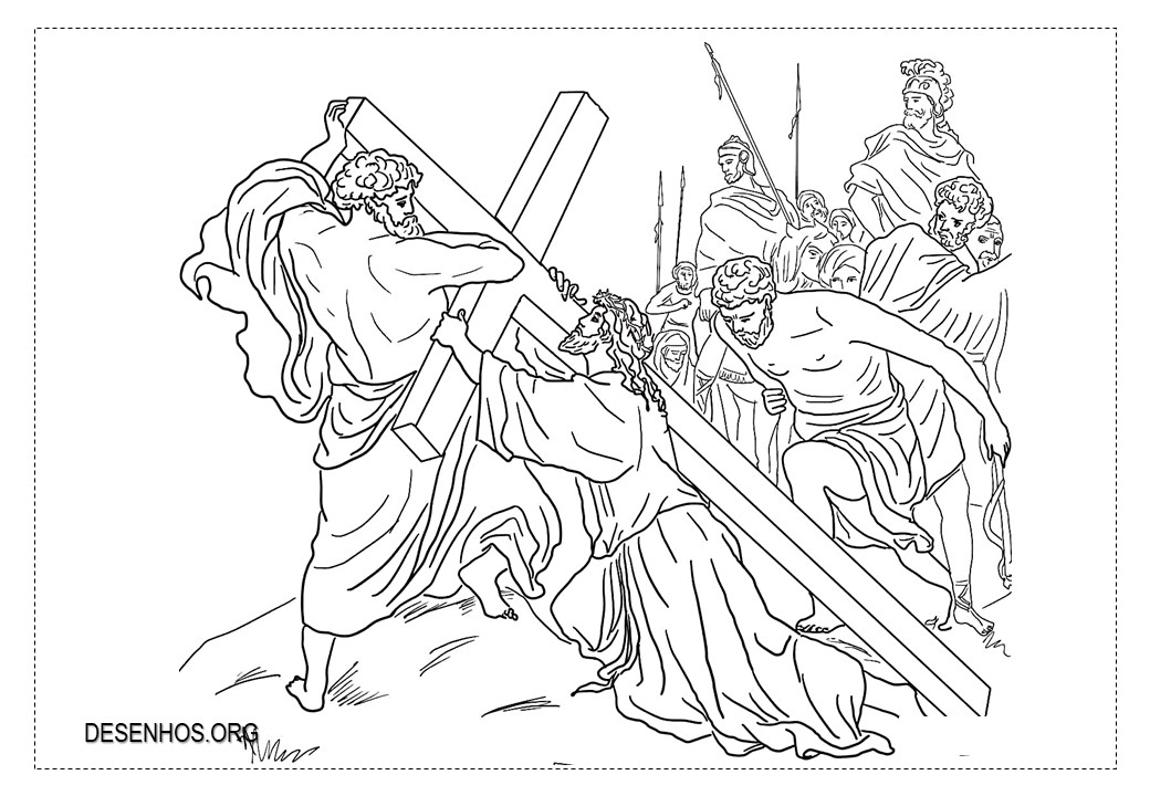 Desenhos da crucificação e ressurreição de cristo para colorir 59
