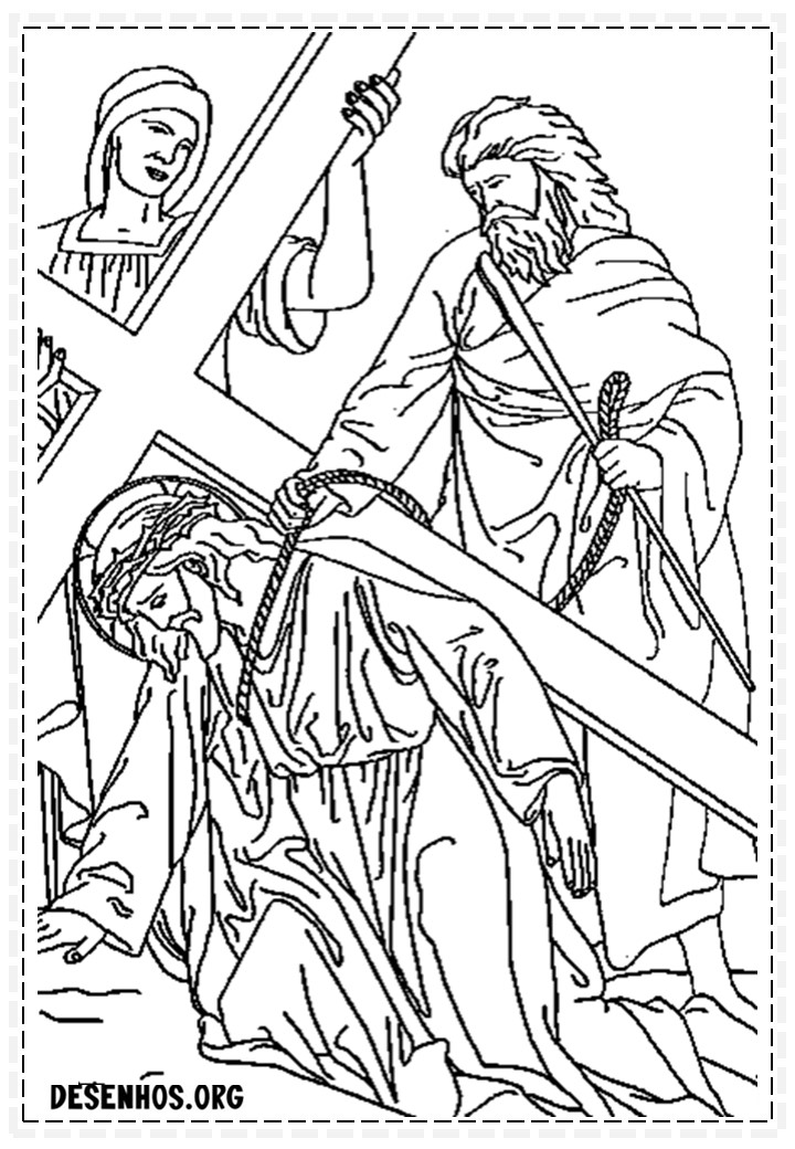 Desenhos da crucificação e ressurreição de cristo para colorir 6