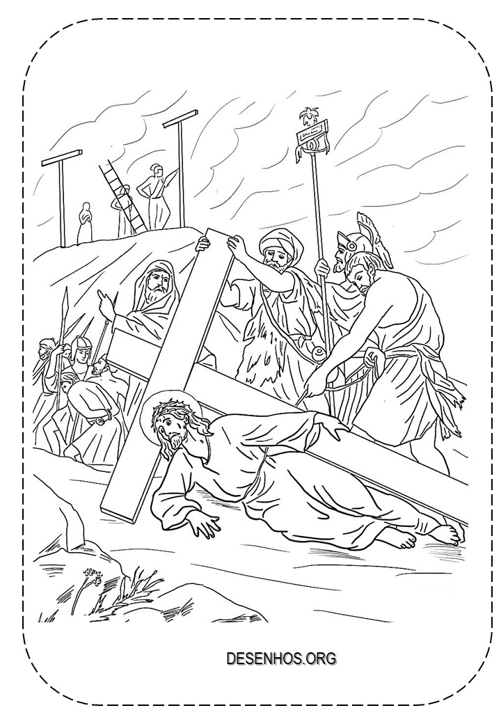 Desenhos da crucificação e ressurreição de cristo para colorir 67