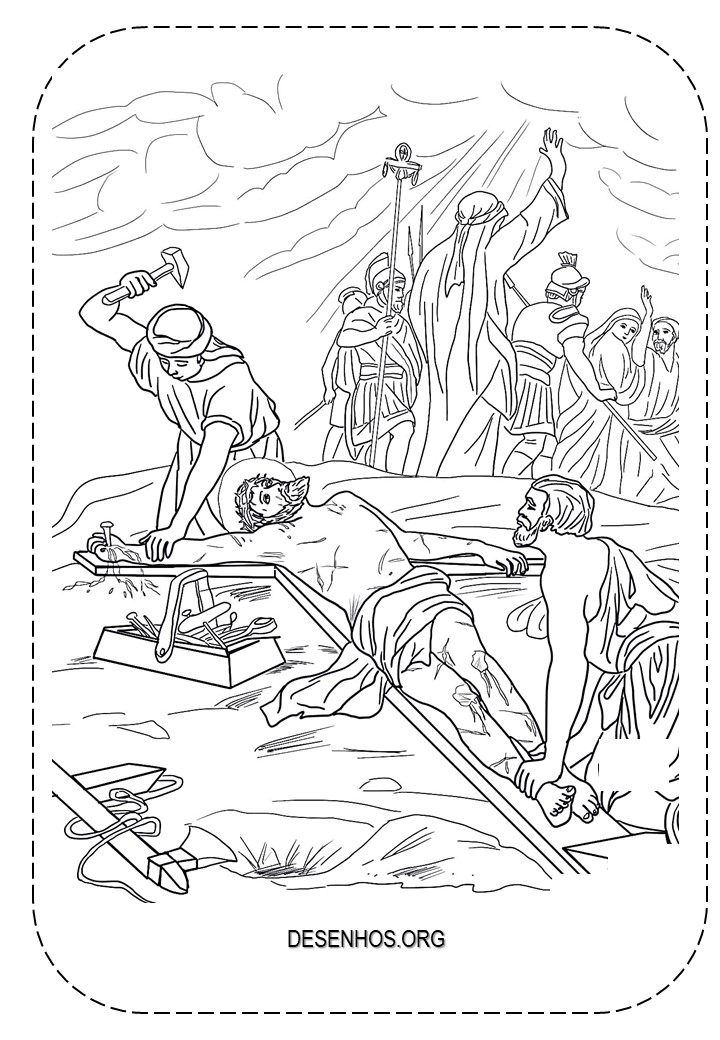 Desenhos da crucificação e ressurreição de cristo para colorir 69