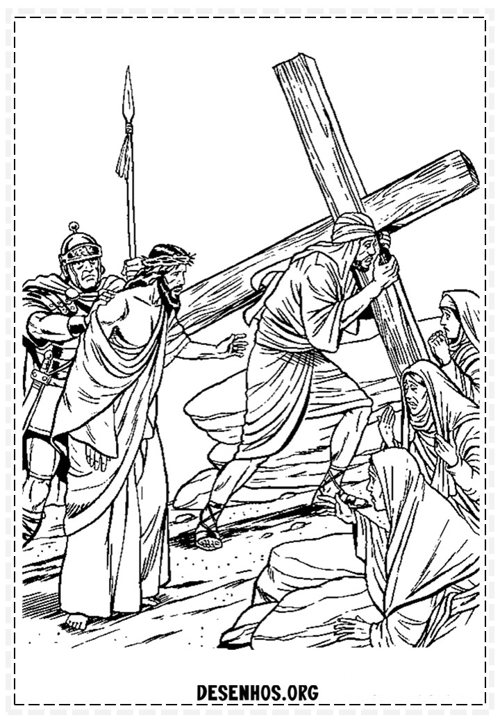 Desenhos da crucificação e ressurreição de cristo para colorir 7