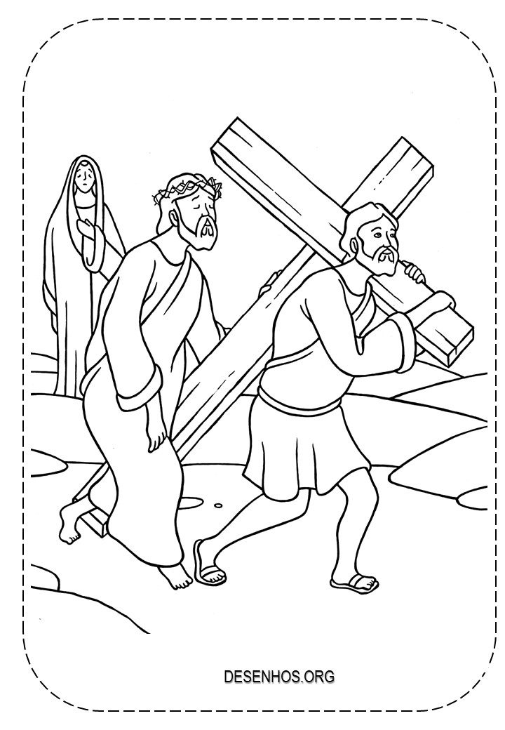 Desenhos da crucificação e ressurreição de cristo para colorir 79