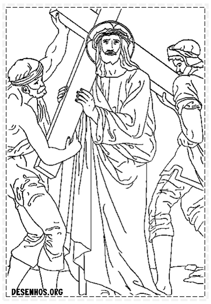 Desenhos da crucificação e ressurreição de cristo para colorir 8