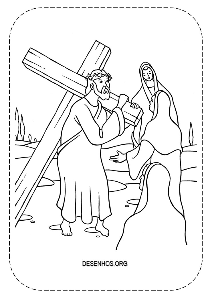 Desenhos da crucificação e ressurreição de cristo para colorir 82