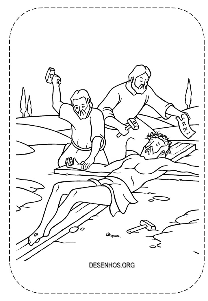 Desenhos da crucificação e ressurreição de cristo para colorir 85