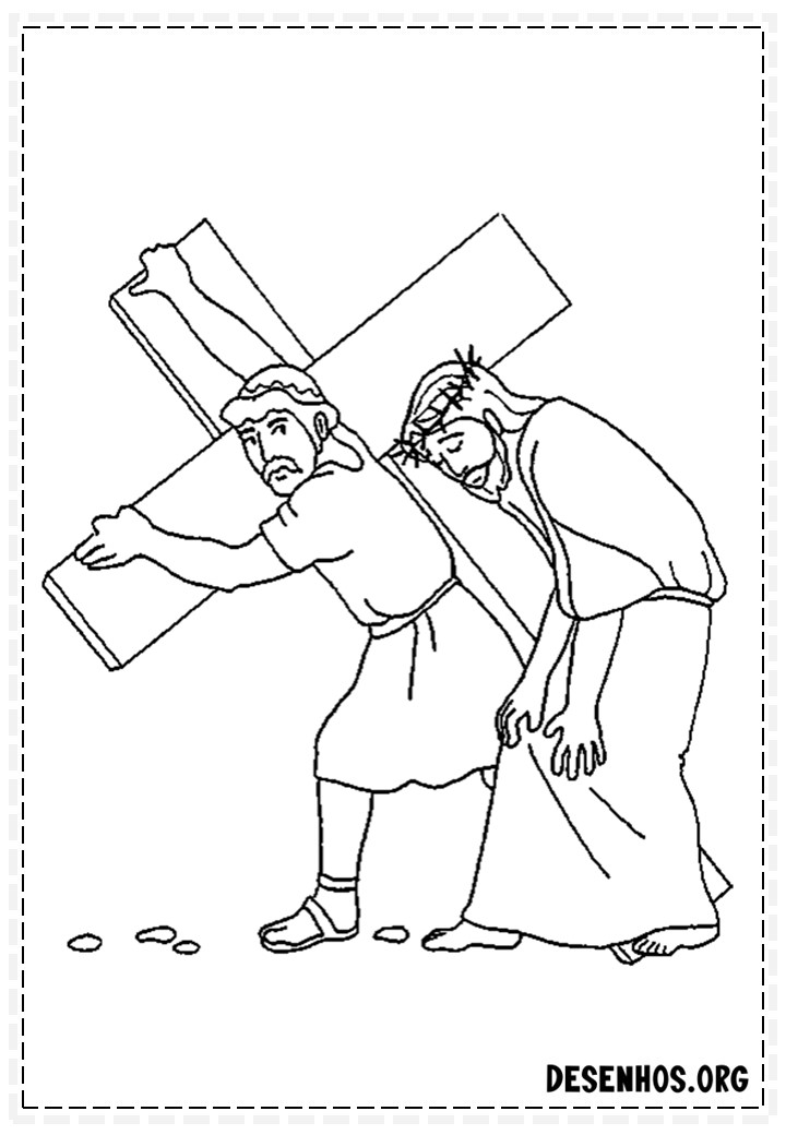 Desenhos da crucificação e ressurreição de cristo para colorir 9