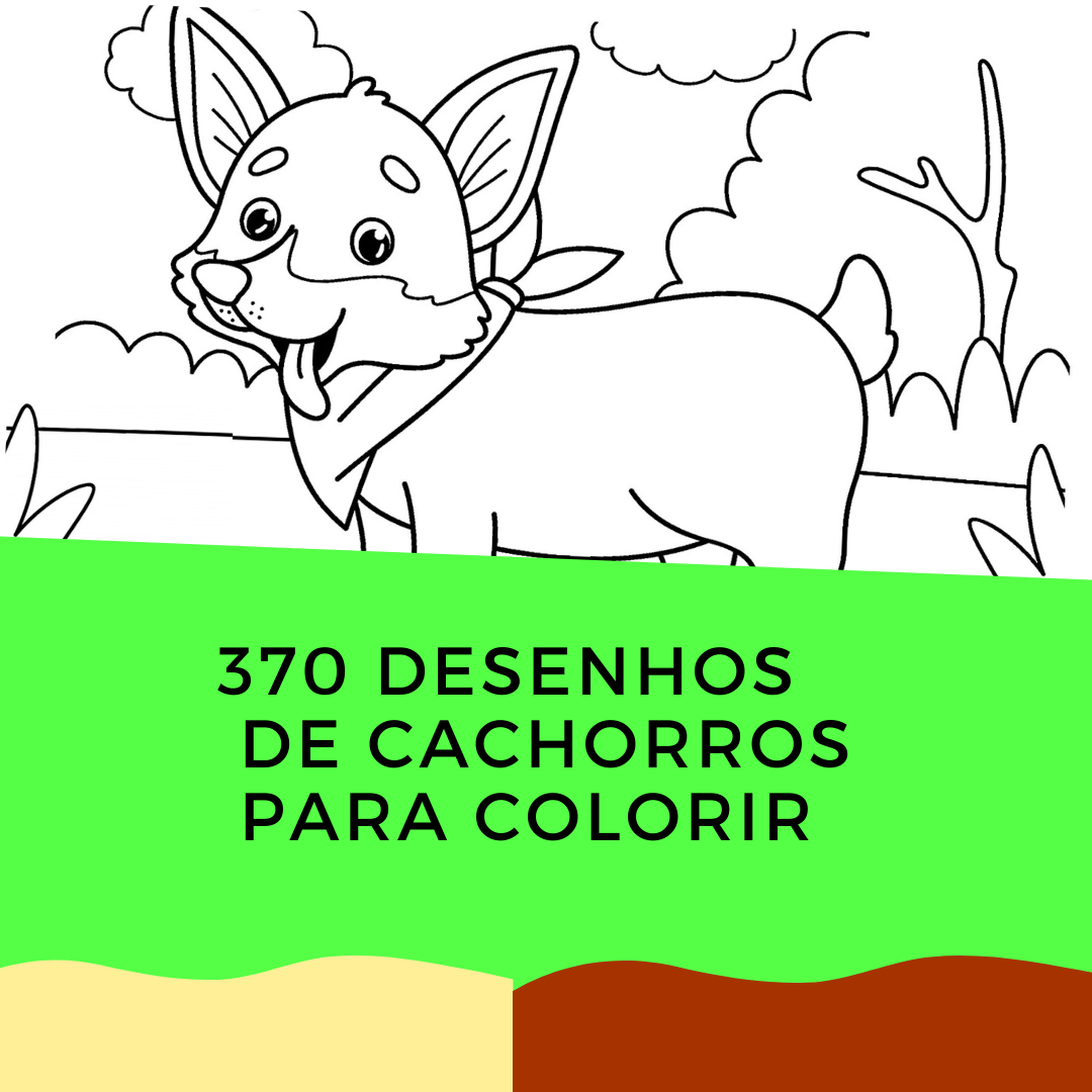 370 desenhos de cachorros para colorir
