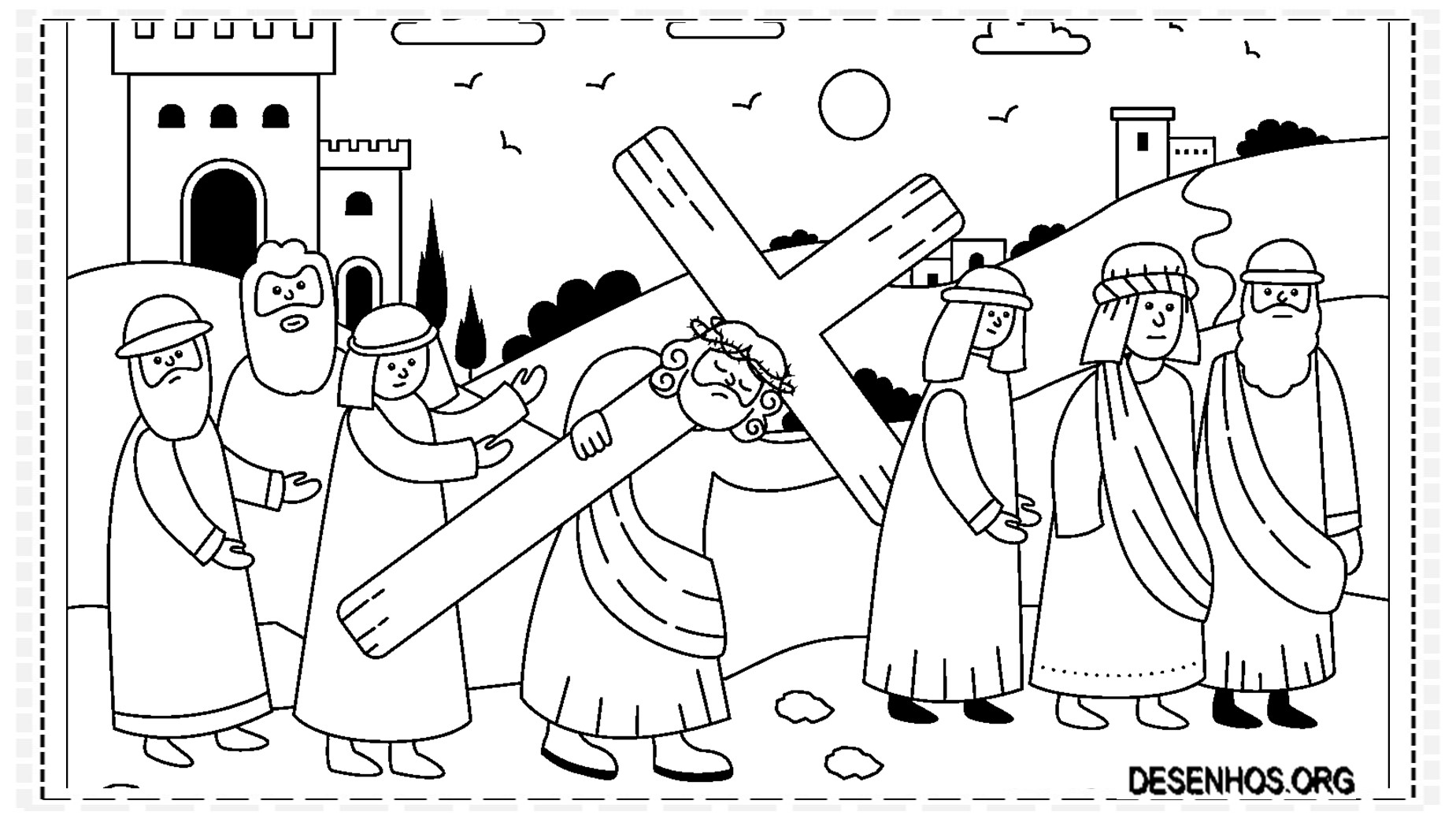 desenhos da crucificação e ressurreição de cristo para colorir 101