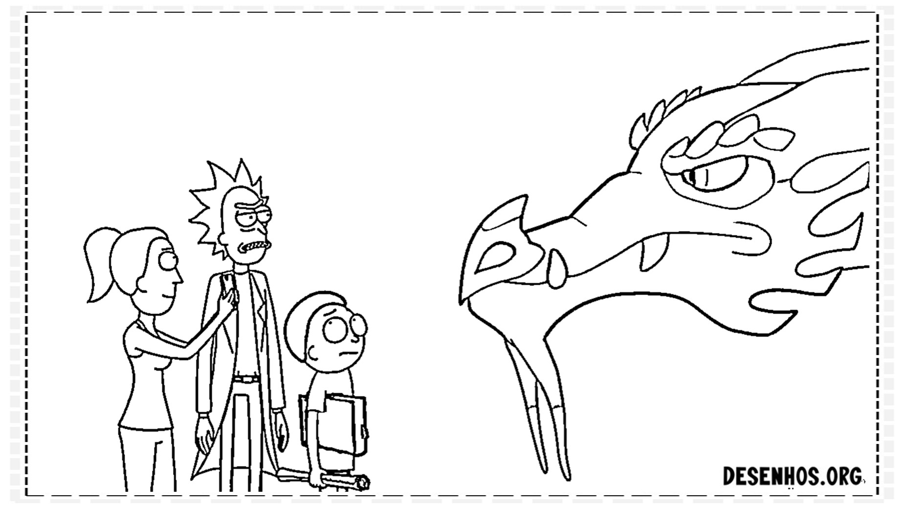 175 Desenhos do Rick And Morty para colorir