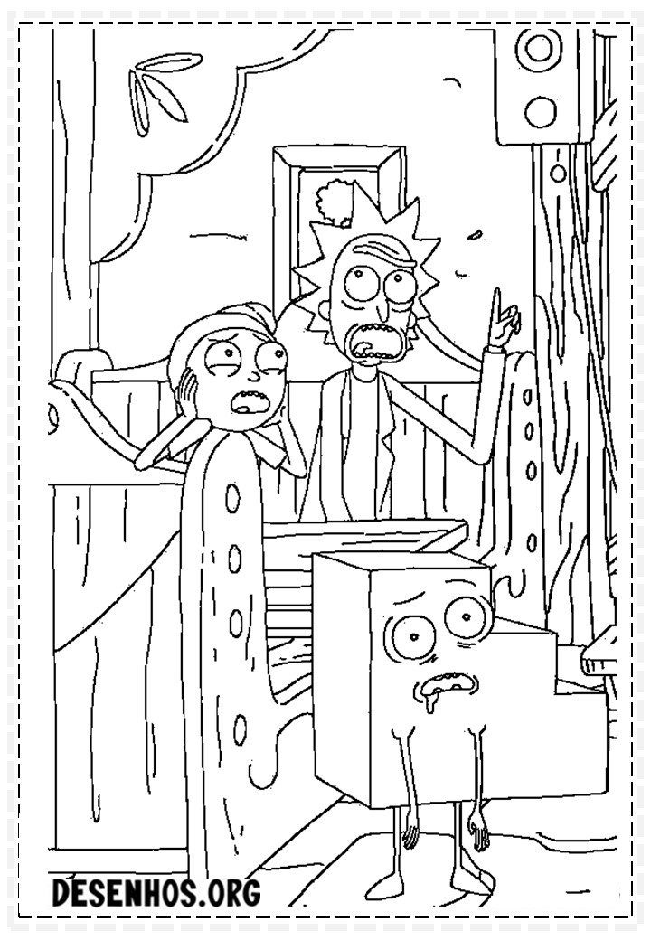 175 Desenhos do Rick And Morty para colorir
