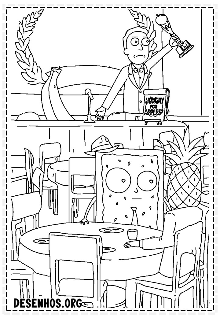 175 Desenhos do Rick And Morty para colorir