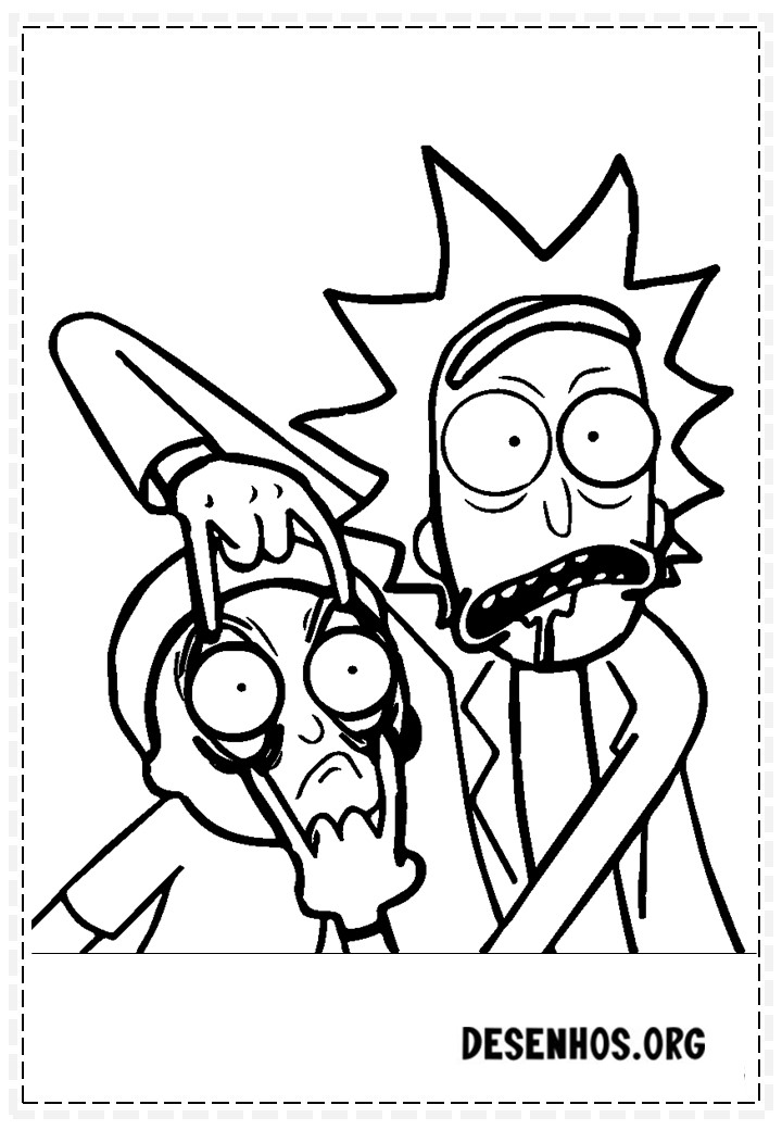 175 Desenhos do Rick And Morty para colorir