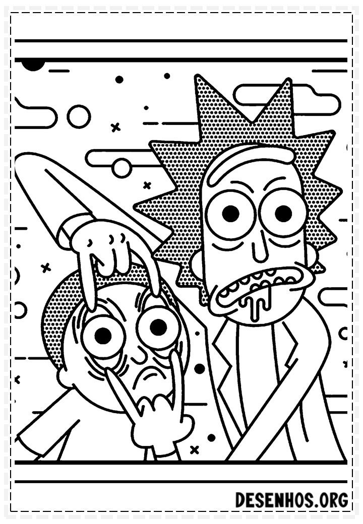 175 Desenhos do Rick And Morty para colorir