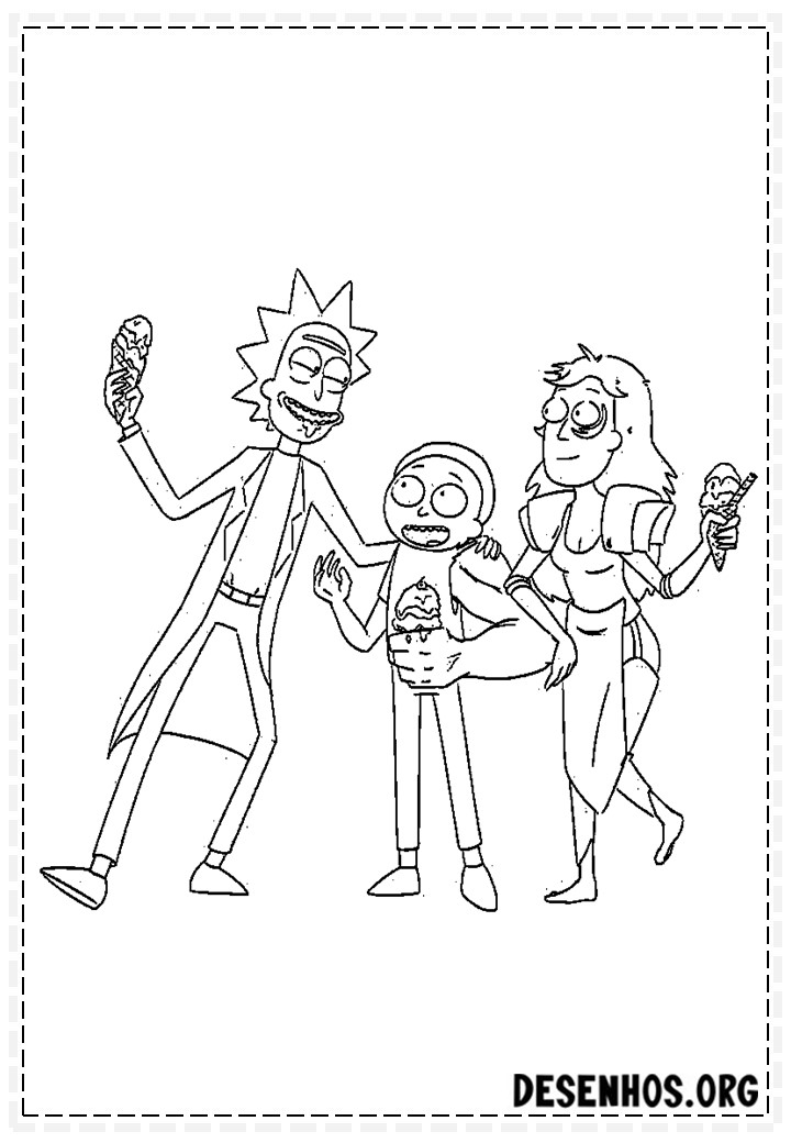 175 Desenhos do Rick And Morty para colorir