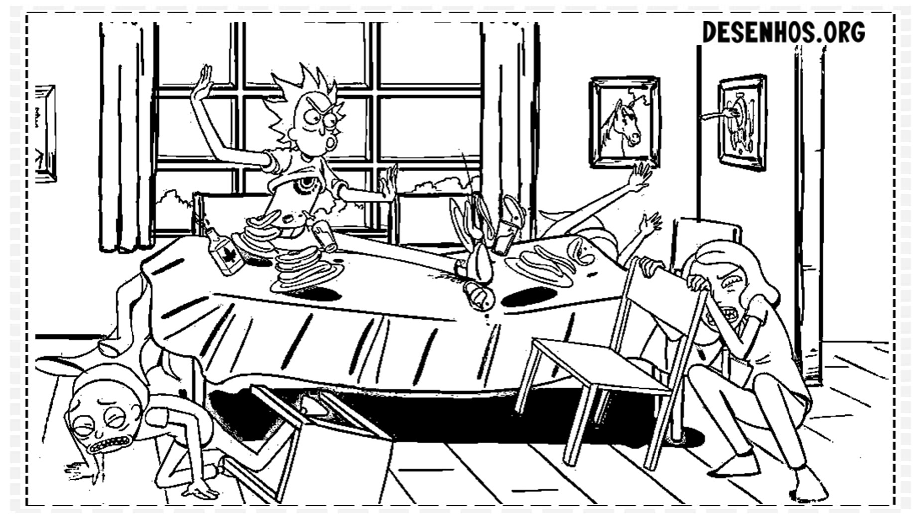 175 Desenhos do Rick And Morty para colorir