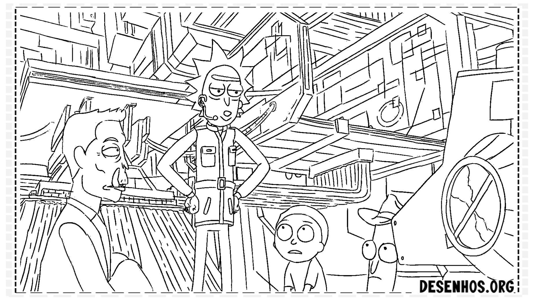 175 Desenhos do Rick And Morty para colorir