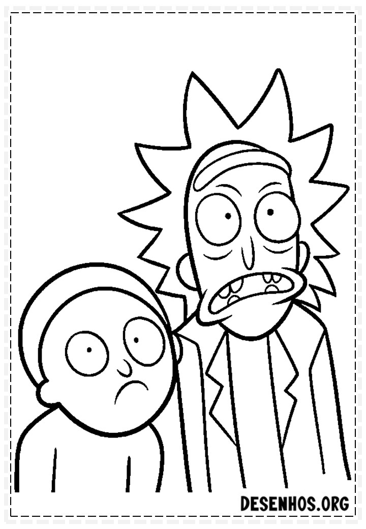 175 Desenhos do Rick And Morty para colorir